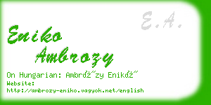 eniko ambrozy business card